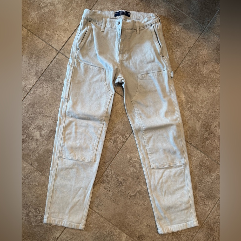 Hollister Men's Loose Carpenter - Light Beige Cargo Pants
